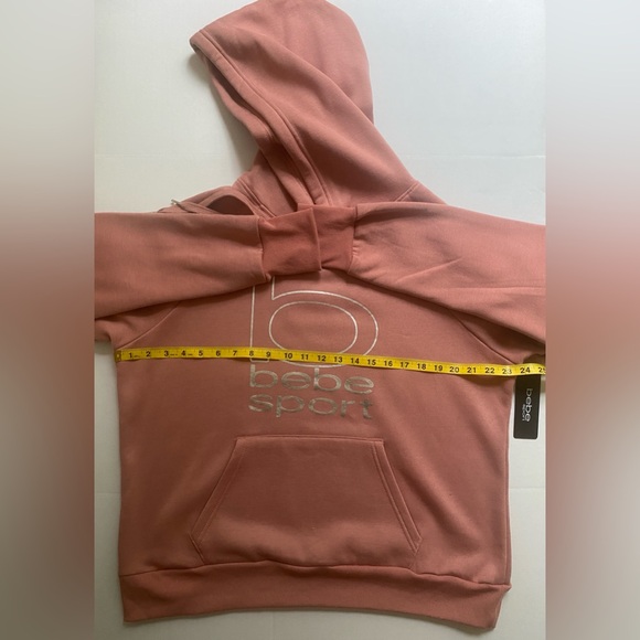 BEBE Sweatshirt Sport B Logo Hoodie Women’s Size 1X Rose Dust NWT Activewear - Picture 6 of 9